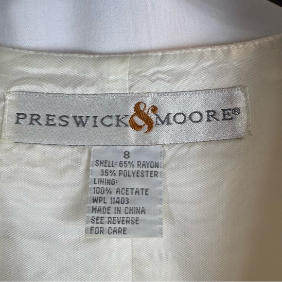 Preswick & Moore Ivory Button-Up Vest size:8 pearl accents Vintage Vest - Picture 6 of 13